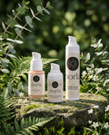 The Full Ritual — all three Norla peptide products together in a botanical garden